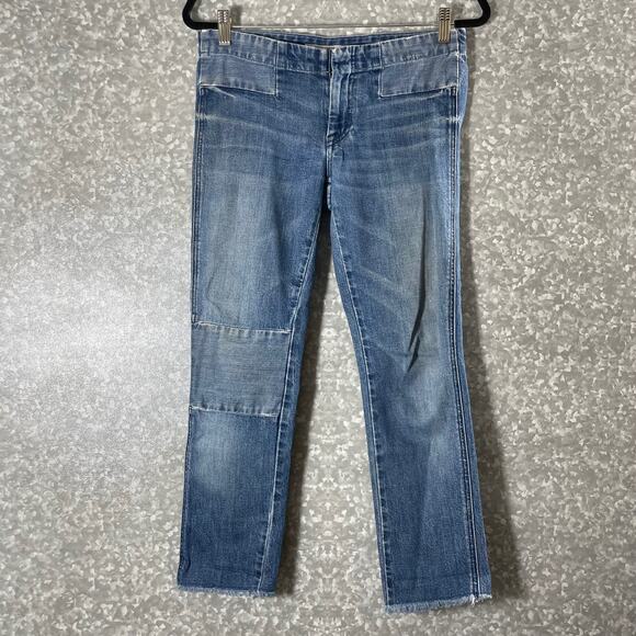 Vince Patchwork Straight Leg Ankle Jeans - Size 26 - Low Rise - Shadow Pocket - Picture 2 of 10